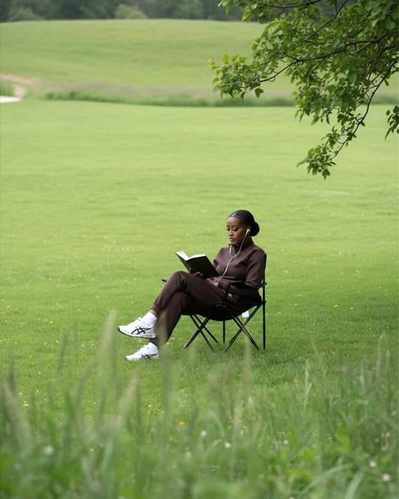 Participante do retiro em momento de descanso